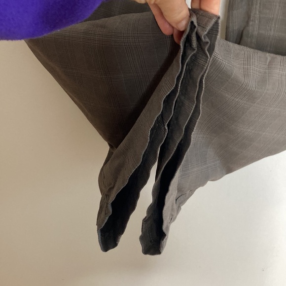 Lululemon Pants Mens 33 x 28 Brown Gray Plaid Stretch Chino Straight Wide Leg - Picture 14 of 15